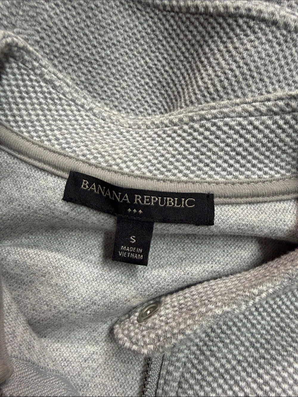 Banana Republic Factory Gray Zip Front Cropped Knit Moto Jacket - Picture 15 of 16